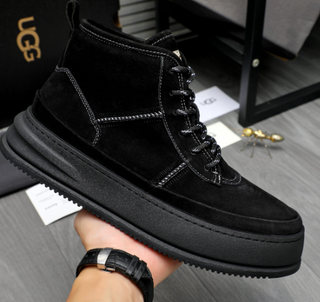 UGG Men's Suede High-Top Platform Boot — Black