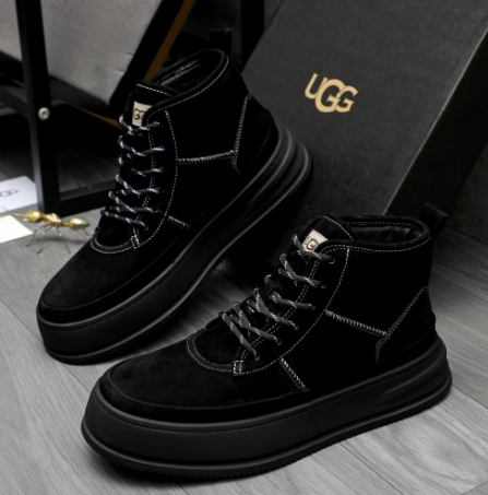 UGG Men's Suede High-Top Platform Boot — Black