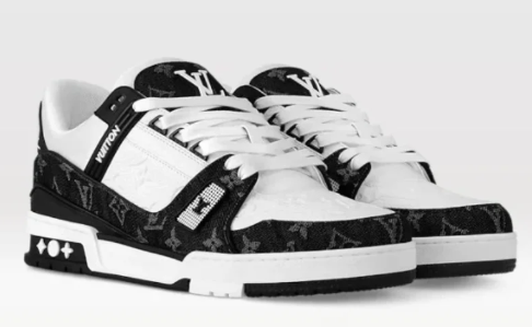 Louis Vuitton LV Trainer 'Monogram Denim & Embossed Calf Leather' | Grey