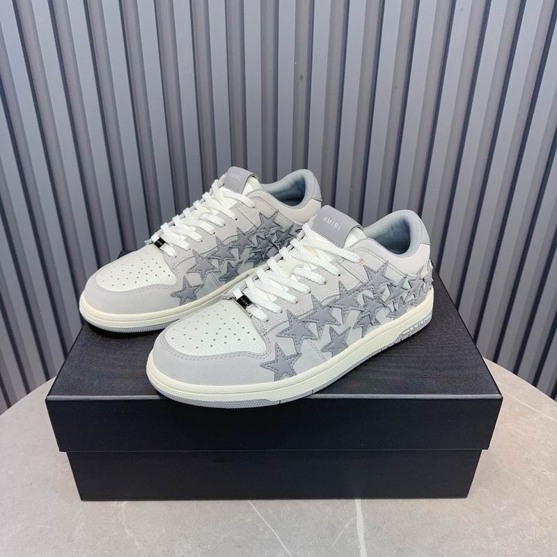 AMIRI Stars Low Sneaker — Grey & White | LA Luxury Streetwear