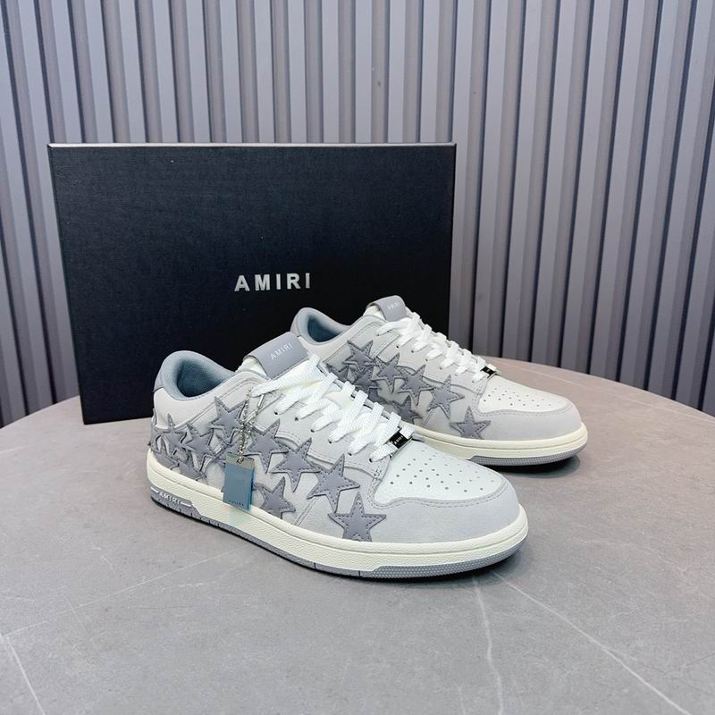 AMIRI Stars Low Sneaker — Grey & White | LA Luxury Streetwear