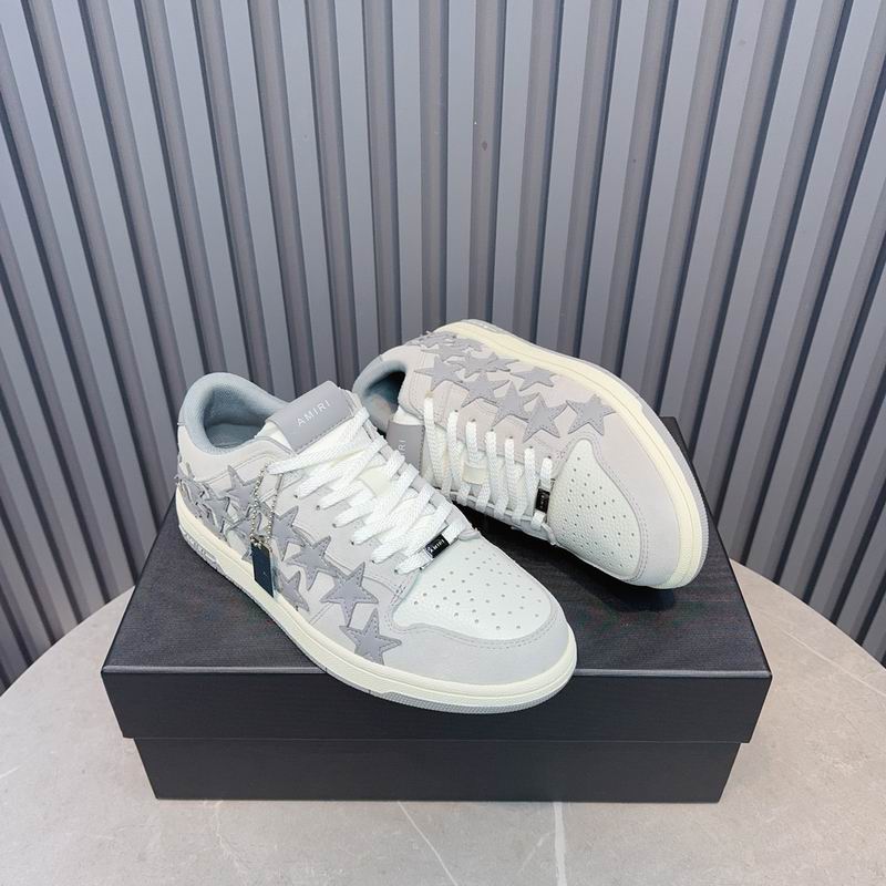 AMIRI Stars Low Sneaker — Grey & White | LA Luxury Streetwear