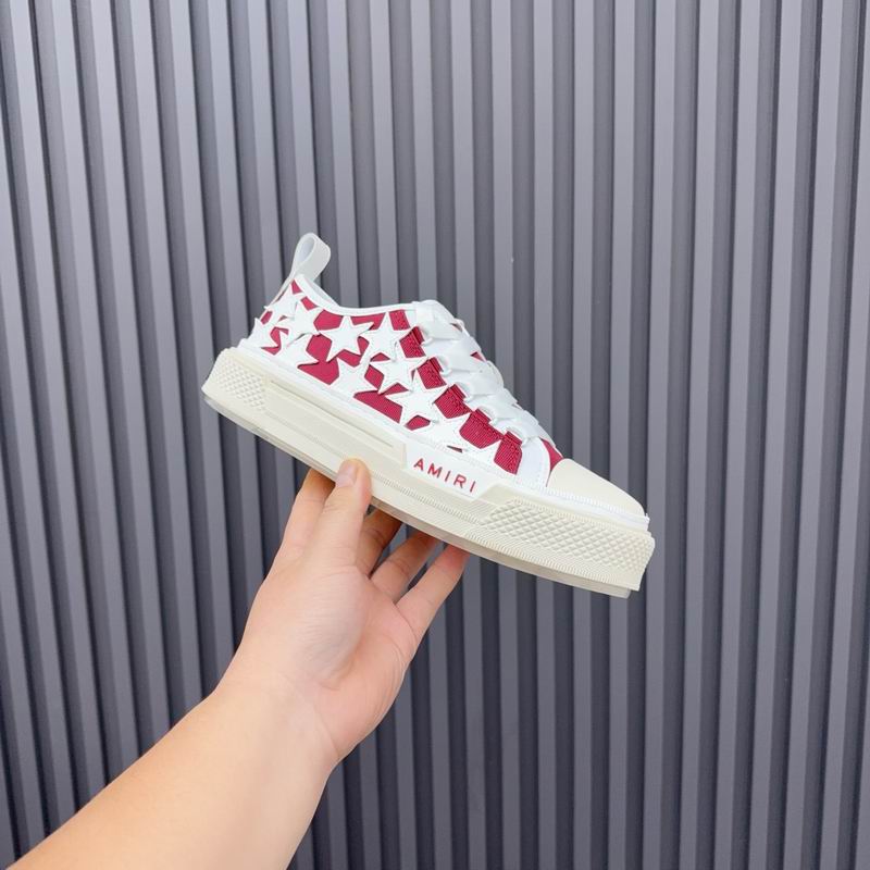 AMIRI Stars Court Low Sneaker — Crimson Red & White | LA Luxury Streetwear