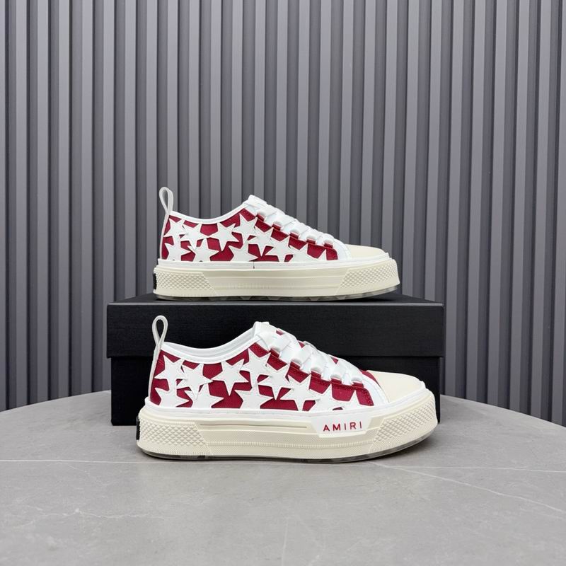AMIRI Stars Court Low Sneaker — Crimson Red & White | LA Luxury Streetwear