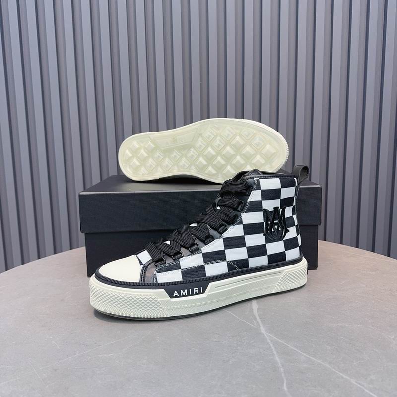AMIRI Court High Sneaker — Black & White Checkerboard | LA Luxury Streetwear