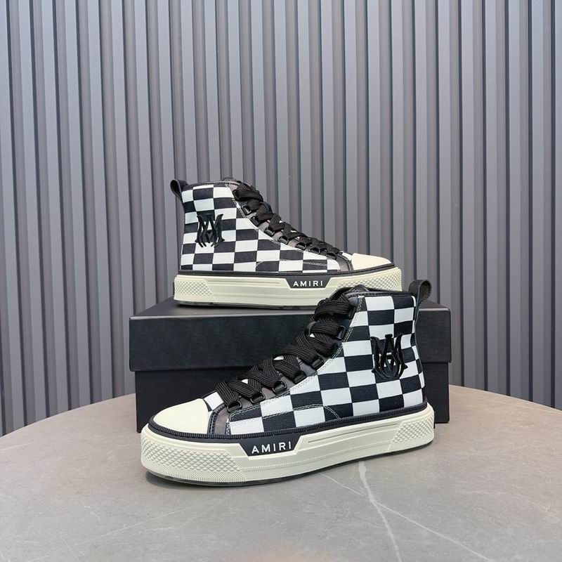 AMIRI Court High Sneaker — Black & White Checkerboard | LA Luxury Streetwear