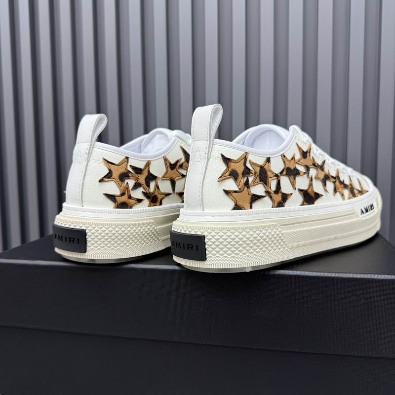 AMIRI Stars Court Low Sneaker — White & Gold | LA Luxury Streetwear