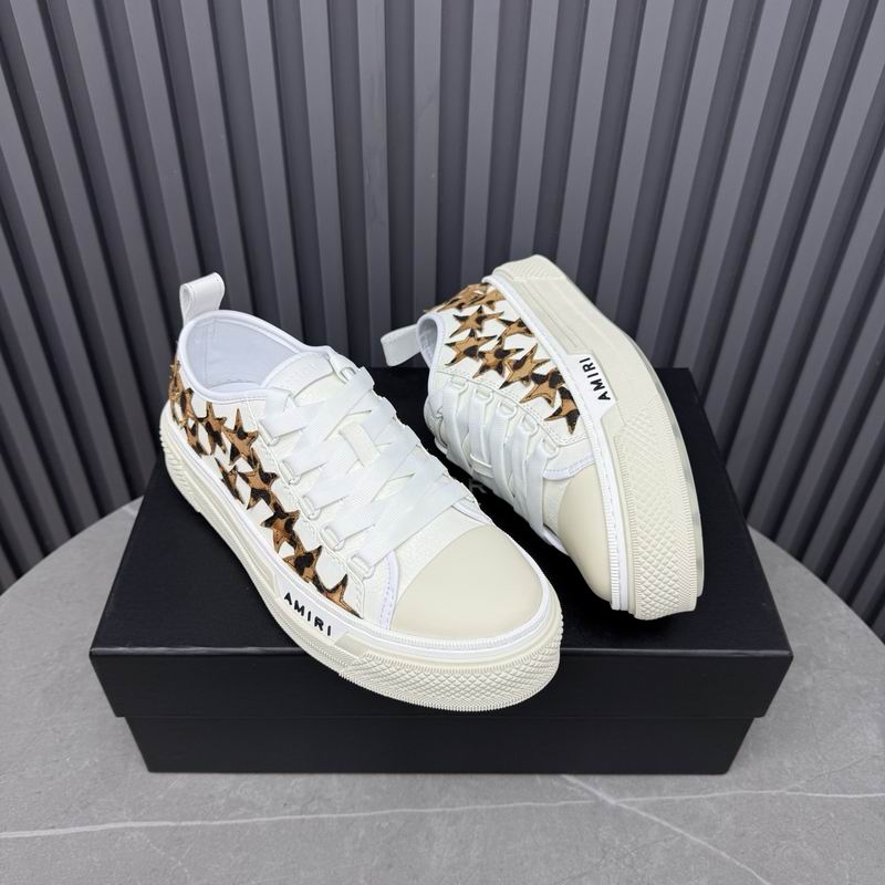 AMIRI Stars Court Low Sneaker — White & Gold | LA Luxury Streetwear