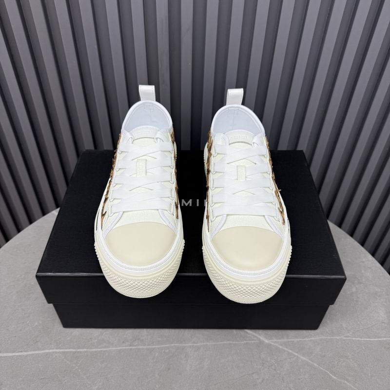 AMIRI Stars Court Low Sneaker — White & Gold | LA Luxury Streetwear