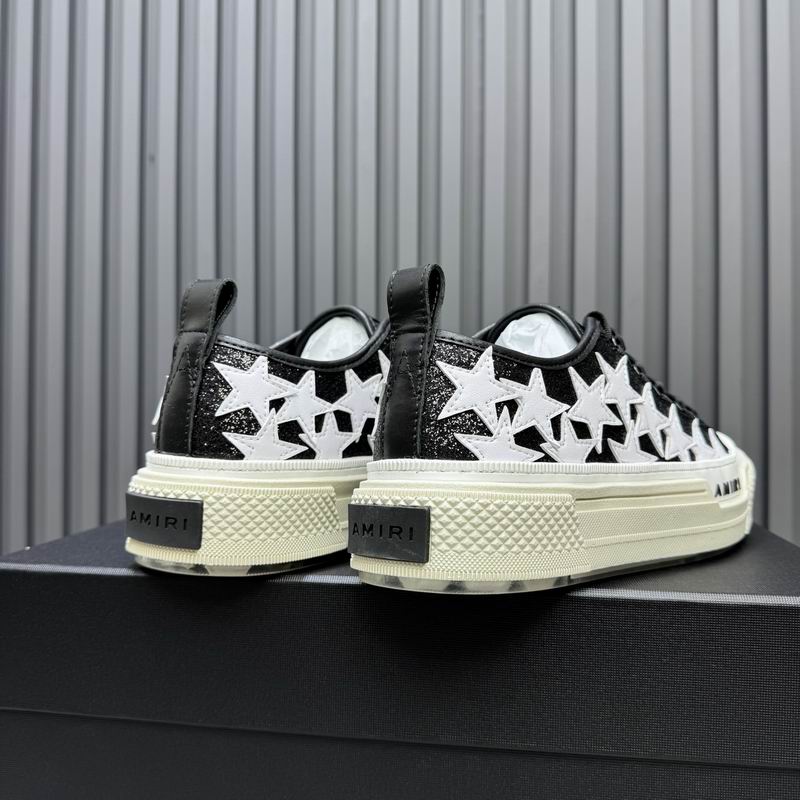 AMIRI Stars Court Low Sneaker — Black Glitter & White | LA Luxury Streetwear