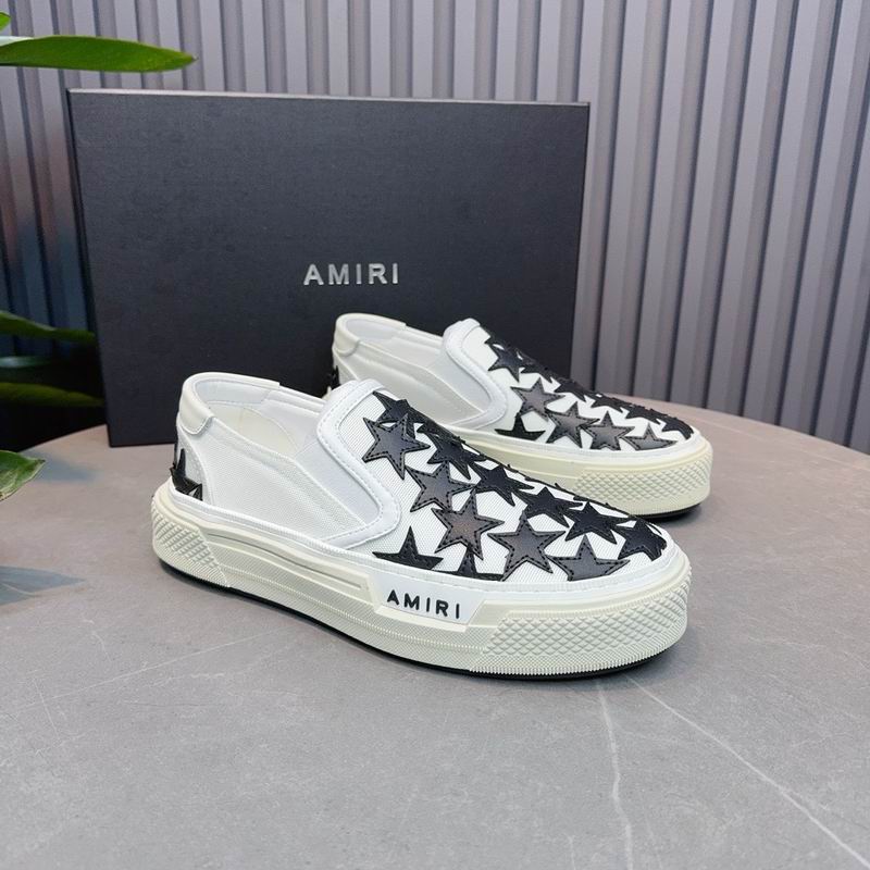 AMIRI Stars Court Slip-On Sneaker — White & Charcoal | LA Luxury Streetwear