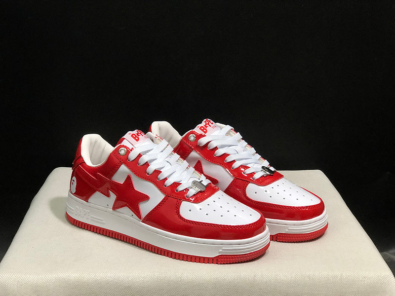 BAPE STA Low Shark Face — Red / White