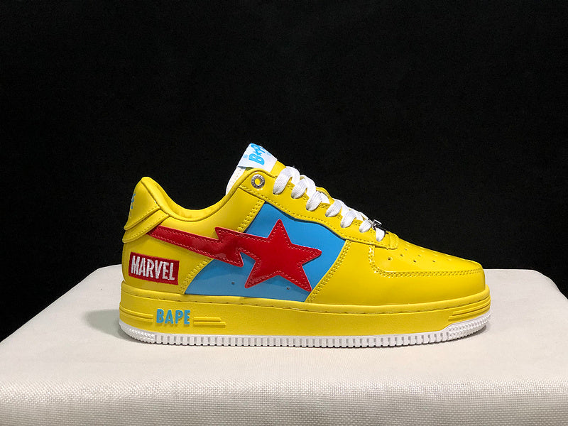 BAPE × Marvel STA Low – Yellow / Blue / Red