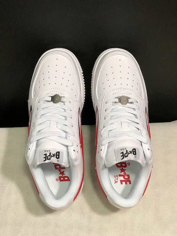 BAPE STA Low Shark Face — White / Red
