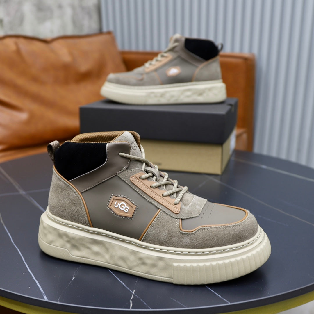 UGG Men's Suede High-Top Platform Boot — Wheat