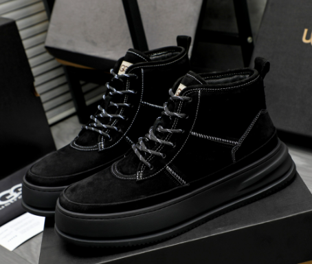 UGG Men's Suede High-Top Platform Boot — Black