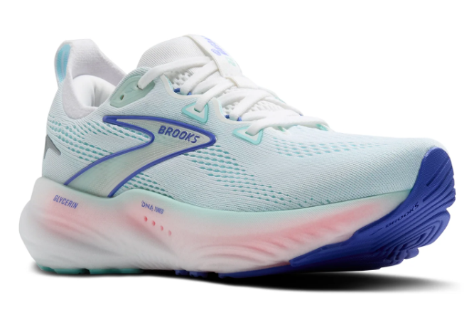Brooks Glycerin 22 Running Shoe – Women's (White / Limpet Shell / Amparo Blue)